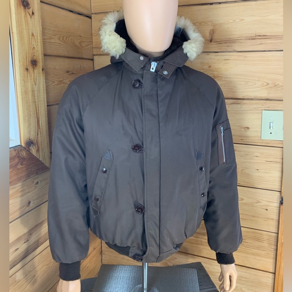 Richlu Other - Men's XL Army Green Winter Coat Hooded Jacket Lambs Wool Sherpa 26” P2P Military